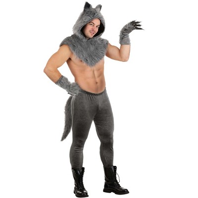 Halloweencostumes.com Medium Men Hooded Wolf Men's Costume, Black/gray ...