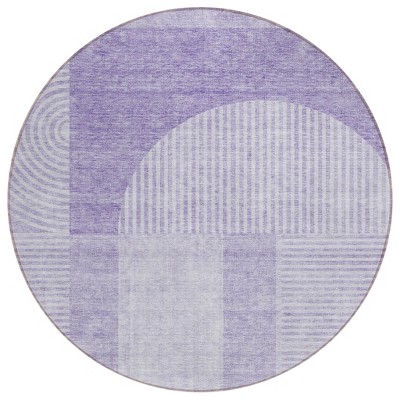 Lavender And Purple Geometric Washable Indoor Outdoor Area Rug
