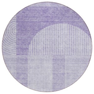 Lavender And Purple Geometric Washable Indoor Outdoor Area Rug - 1 of 4