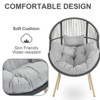 POCASSY Egg Chair Outdoor, Patio PE Wicker Rattan Egg Chair Lounge Basket Shape with Head Pillow - 3 of 4