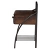Jevenci Vintage Antique Dark Bronze Metal And Wood 1-Drawer Nightstand - Walnut - Baxton Studio - 3 of 4