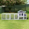 ORRD 122" Gray Wood Chicken Coop - Large Hen House w/Nesting Box, Rabbit Hutch for Backyard - 4 of 4