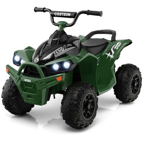 Costway 12v Battery Powered Kids Ride On Atv Electric 4 wheeler Quad Car With Mp3 Ligh Greent Target