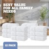 Wealuxe Premium Hand Towels for Bathroom - 12 Pack Cotton Hand Towel Bulk for Gym, Kitchen and Spa, Terry Salon Towels - 16x27" - 4 of 4