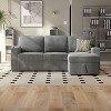 HOMES: Inside + Out Paeke Sleeper Sectional Sofa Corduroy with Storage Chaise and Reversible Dark Gray - 3 of 4