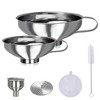 Akoasm 5-Piece Stainless Steel Wide Mouth Funnels for Canning and Jar Filling-Silver - 2 of 4