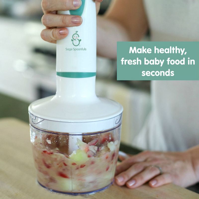Sage Spoonfuls 2-in-1 Baby Food Maker, Baby Food Processor and Immersion Blender - White - 3pc, 3 of 11