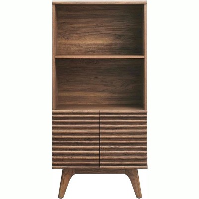 Walnut Mid-Century Modern Display Cabinet Bookshelf