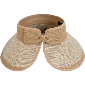 Magid Straw Two Tone Color Block Roll Up Visor - 1 of 4