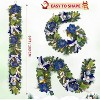 6ft Christmas Garland for Mantle, Battery Operated Prelit Xmas Garland with 20 Lights Timer Blue Ball Ornaments, for Fireplace Stair Railing Decor - 2 of 4
