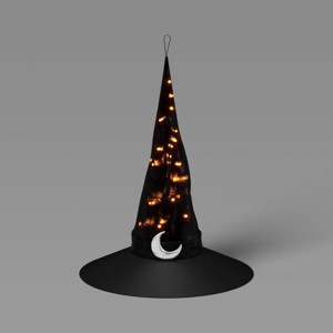 36" Lit Oversized Witch Hats Halloween Decorative Prop Black - Hyde and EEK! Boutique™ - 1 of 4