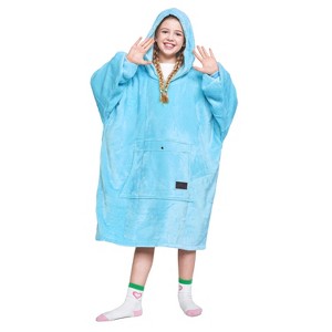 Catalonia Oversized Blanket Hoodie Sweatshirt for Kids, Wearable Fleece Pullover with Large Front Pocket, Teen Boys Girls Gift - 1 of 4