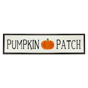 Northlight 31.5" Black and Orange Pumpkin Patch Metal Autumn Sign - 1 of 4