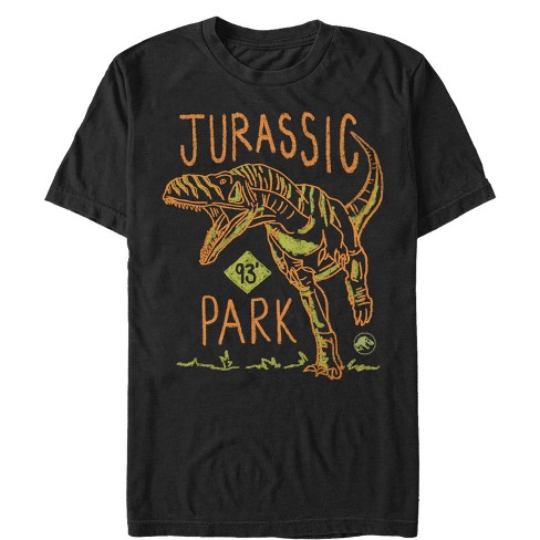 Men's Jurassic Park T. Rex Crayon Print T-shirt - Black - X Large : Target