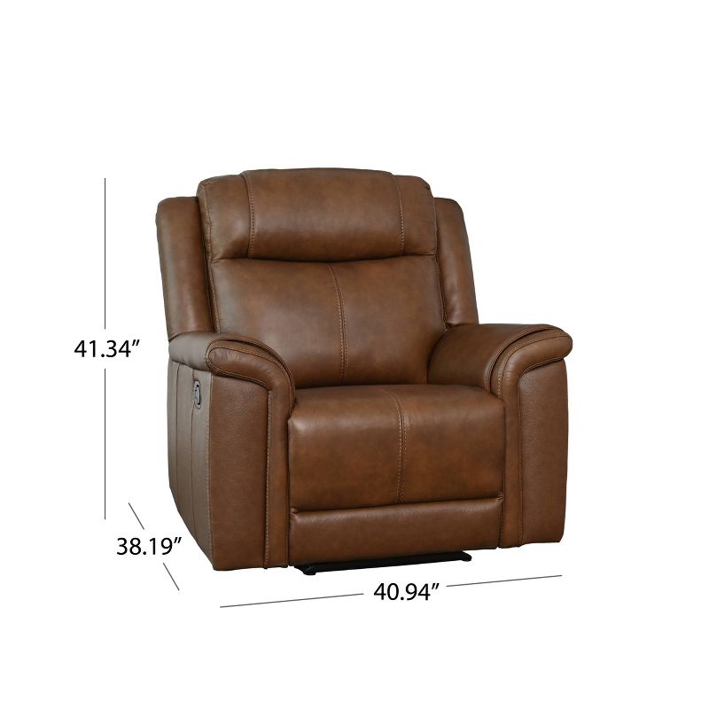 Gilbert Leather Manual Recliner Brown - Abbyson Living, 5 of 7