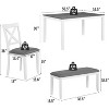 Zevemomo 6-Piece Solid Wood Dining Table Set, Including 1 Dining Table, 4 Upholstered Chairs and 1 Bench, for Dining Room, Kitchen, , White Diamond - 4 of 4