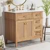 Whisen 36" Bathroom Storage Cabinet Bathroom Vanity with Ceramic Sink, Soft Close Doors and Adjustable Shelf - 2 of 4