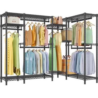 VIPEK L22S Heavy Duty Clothes Rack L Shaped Garment Rack Metal Clothing Rack, 76" L x 45" W x 76.4" H, Max Load 1600LBS