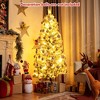 Costway 6FT Pre-Lit Hinged Christmas Tree Snow Flocked w/9 Modes Remote Control Lights - 2 of 4