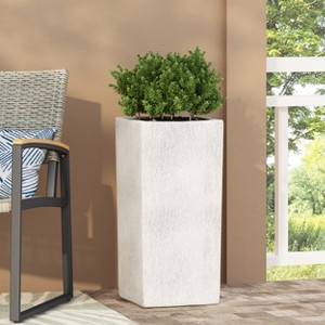 Sevobal Planters Outdoor Rectangular Potted Planter, Simple And Elegant Design, Flowers And Shrubs And Other Green Plants, White, 13.25"*13.25"*28" - 1 of 4