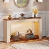 Hommoo 55-Inch Farmhouse 2-Tier Console Table with LED Lights - 2 of 4