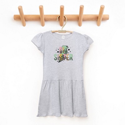 The Juniper Shop Big Sister Lightning Bolt Toddler Graphic Dress
