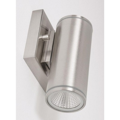 Satin Nickel Cylinder LED Outdoor Wall Sconce