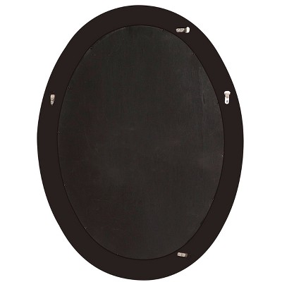 Antique Silver Oval Wood Wall Mirror with Beaded Frame