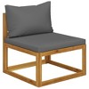 vidaXL 3 Piece Patio Lounge Set with Cushions Solid Acacia Wood - 3 of 4