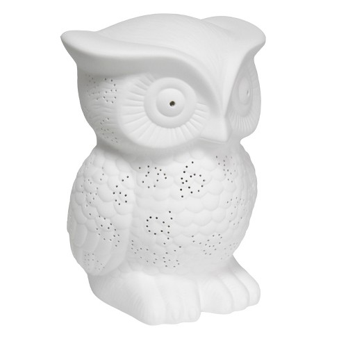 Porcelain Wise Owl Shaped Animal Light Table Lamp - Simple Designs: Ceramic Nightstand Decor, ETL Listed - image 1 of 4