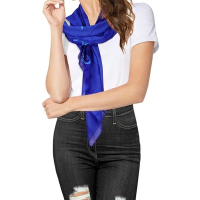 LA LEELA Women's Beachwear Vacation Holiday Scarfs Hair Summer Scarves and Wraps Headscarf One Size Short Blue_Y38