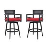 Modern Outdoor 360° Swivel Bar Chair with Cushion,Aluminum Bar Chair for Patio or Poolside,Set of 2 Bar Chairs with Tapered Legs-Koiai - 2 of 4