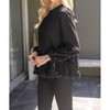 Women's Long Sleeve Mixed Sequence Top - voy - 3 of 4