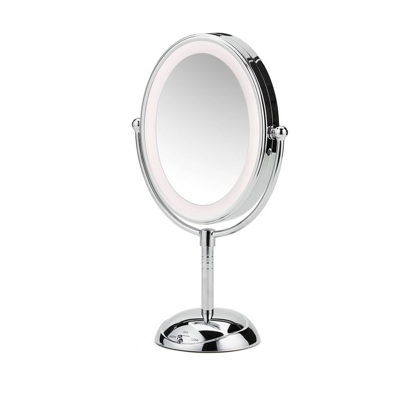 Conair Double-Sided LED Lighted Satin Nickel Finish Cosmetic Mirror - 1x &#38; 7x Magnification, 5 of 6