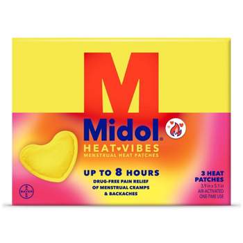Midol Heat Vibes Menstrual Pain Relief Heat Patches for Menstrual Symptom Relief - 3ct