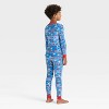 Boys' 2pc Sonic the Hedgehog Holiday Snuggly Soft Pajama Set - Blue - 2 of 4