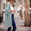 Amaryllis Women's Velvet Duster Open Front Relaxed Fit Longline Lightweight Cardigan Layering Piece - 3 of 4