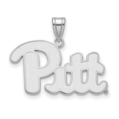 Black Bow Jewelry 10k White Gold Pittsburgh Panthers NCAA Large Pendant