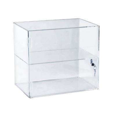 Clear Acrylic Locking Countertop Display Case with Shelf