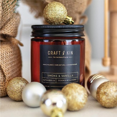 Craft & Kin Amber Smoke & Vanilla Soy Candle 8oz