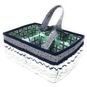 Bacati - Noah Mint/Navy Storage Caddy - 1 of 4