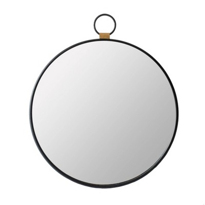 24"x27.5" Stop Watch Wall Mirror Black - A&B Home: Contemporary Style, MDF & Iron Frame, No Assembly Required