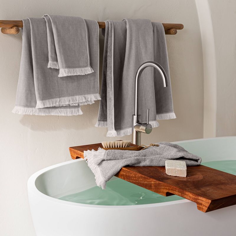 Flat Weave Bath Towel Gray - Casaluna&#8482;, 3 of 8