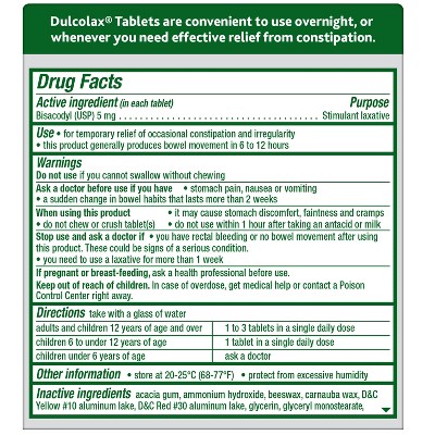 Dulcolax laxative directions working