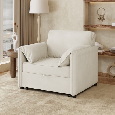 Whisen Convertible Pull Out Sofa Bed & Sleeper Chair, Adjustable Backrest with Thicked Cushions