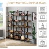 NicBex Vintage 5-Tier Bookshelf, Industrial Open Shelf Bookcase, Metal Frame Storage Bookshelf with Anti-Fall Design, Home Office Open Bookshelf - 2 of 4