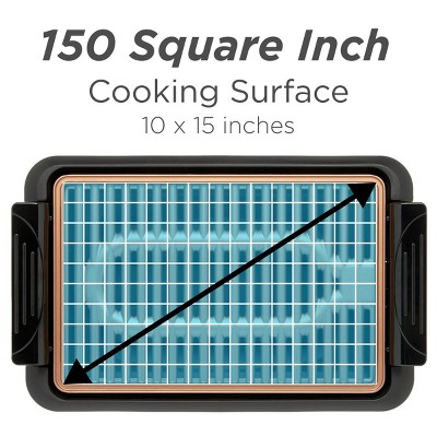 Betty Crocker 10x15 Inch Copper Nonstick Indoor Grill
