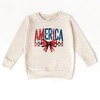 The Juniper Shop Coquette America Checkered Toddler Sweatshirt - 5/6T - Natural - 2 of 4
