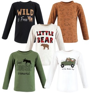 Hudson Baby Infant and Toddler Boy Long Sleeve T-Shirts, Animal Adventure - 1 of 4