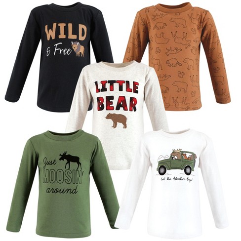 Hudson Baby Infant and Toddler Boy Long Sleeve T-Shirts, Animal Adventure - image 1 of 4